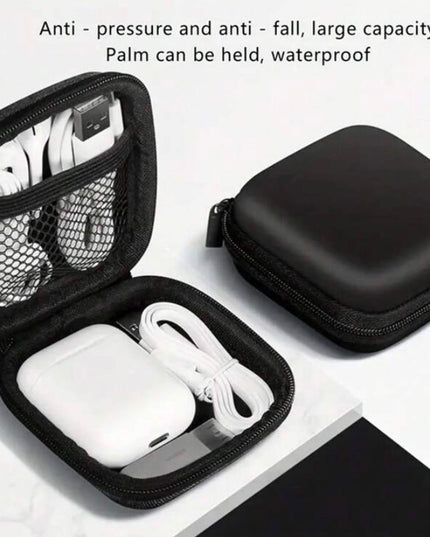 Estuche Pequeño Cables Negro Resistente